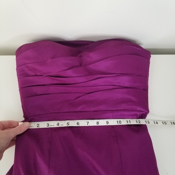 Mac Duggal Purple Strapless Formal Gown Cascading Waterfall Draped Back Size 6 - Picture 8 of 14